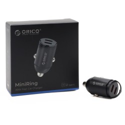 Ładowarka samochodowa Orico MR-30-2C-BK-EP PD 30W, 2 x USB-C, metalowa, mini