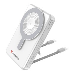 Powerbank Verbatim Charge 'n' Go 2C Display Magnetic Wireless 10000mAh 3xUSB-C PD 3.0 QC 3.0 Srebrny