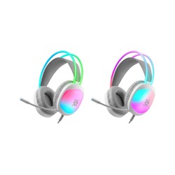 Słuchawki z mikrofonem Defender ECLIPSE RGB USB białe + GRA