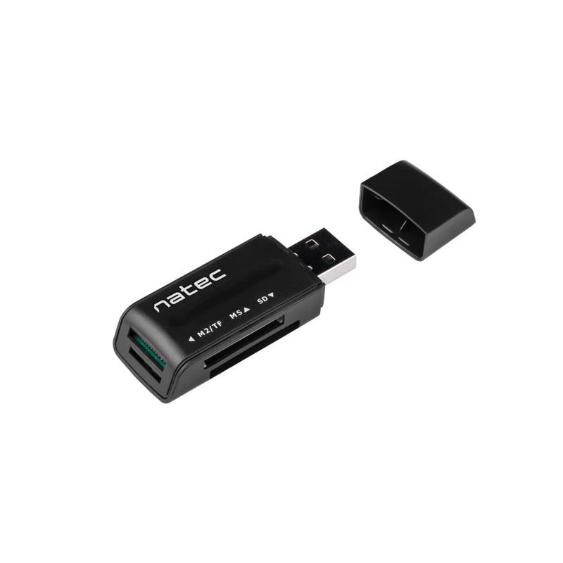 Czytnik kart Natec Mini Ant 3 SDHC MMC M2 MicroSD USB 2.0 Black