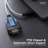 Kabel adapter DIGITUS USB 2.0 do RS232 (DB9), Chipset FTDI (FT232RNL), PVC, Transparentny, Mocowanie na śruby, 1.8m