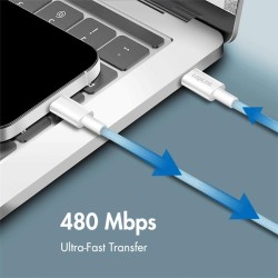 Kabel USB 2.0 LogiLink CU0350 USB-C - USB-C, M/M, 480 Mb/s, 60 W, niebieski, 1m