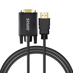 Kabel adapter Savio CL-197 HDMI (M) - VGA (M) 1,8m
