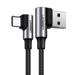 Kabel kątowy USB - USB-C Ugreen US176 20855 18W 0,5m - szary