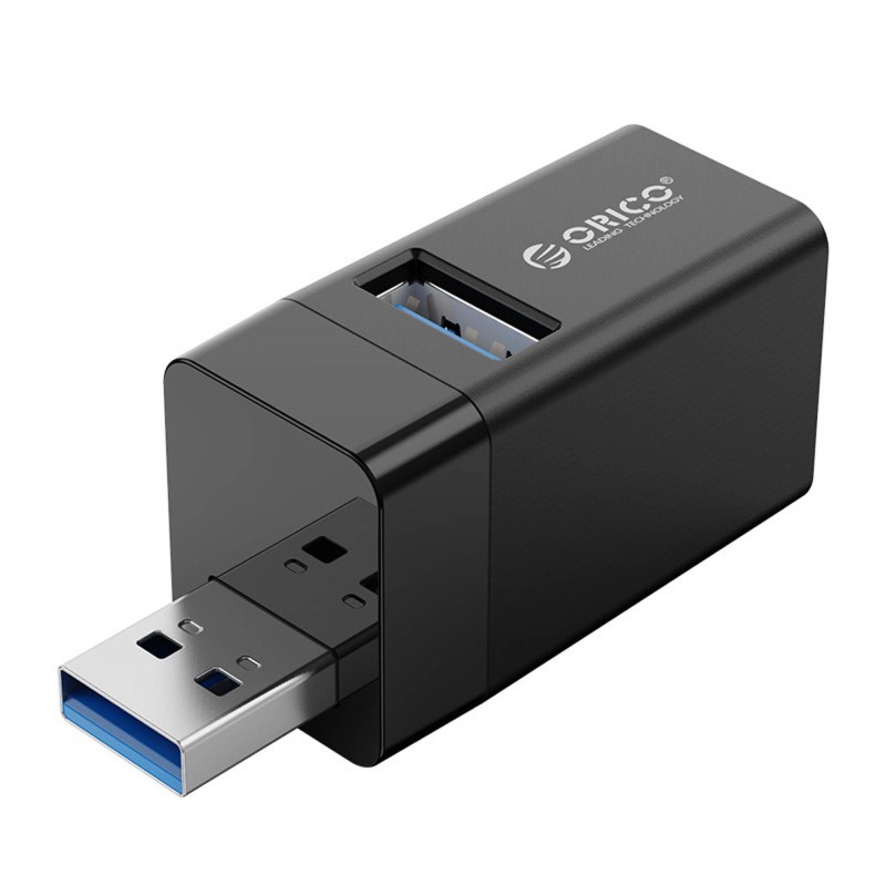 Hub USB Orico MINI-U32-BK-BP mini bez kabla 3 porty USB-A 3.1 i 2.0