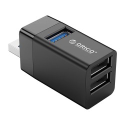 Hub USB Orico MINI-U32-BK-BP mini bez kabla 3 porty USB-A 3.1 i 2.0