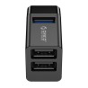 Hub USB Orico MINI-U32-BK-BP mini bez kabla 3 porty USB-A 3.1 i 2.0