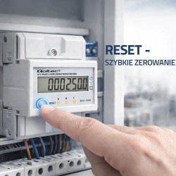 Miernik zużycia energii Qoltec trójfazowy na szynę DIN