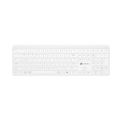 Klawiatura Natec Tang US bezprzewodowa BT + 2.4Ghz cicha slim biała