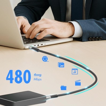 Kabel USB 2.0 LogiLink CU0421 USB-C - USB-C, M/M, 480 Mb/s, 100 W, czarny, 0,5m