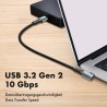 Kabel USB 3.2 Gen2 LogiLink CU0270 USB-C - USB-C, M/M, 10 Gb/s, 100 W, 4K, kątowy, czarny, 0,5m