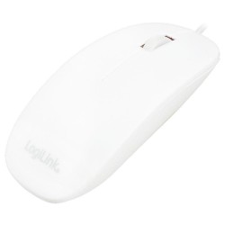 Mysz przewodowa LogiLink ID0062 optyczna USB płaska biała