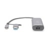 Karta sieciowa DIGITUS przewodowa USB 3.1 Typ C + USB A do 1x RJ45 2.5 Gigabit Ethernet 10/100/1000/2500Mbps
