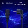 Kabel zasilający Qoltec wtyczka kątowa SCHUKO CEE 7/7 (E/F) | IEC C13 2m 3 * 0,75mm2