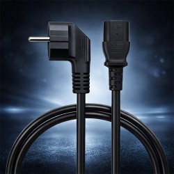 Kabel zasilający Qoltec wtyczka kątowa SCHUKO CEE 7/7 (E/F) | IEC C13 3*1.0mm2 | 2m