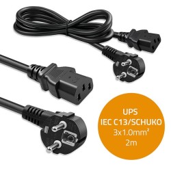Kabel zasilający Qoltec wtyczka kątowa SCHUKO CEE 7/7 (E/F) | IEC C13 3*1.0mm2 | 2m