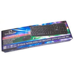 Zestaw bezprzewodowy klawiatura z myszką Titanium TK108 Memphis, 2,4GHz, czarny