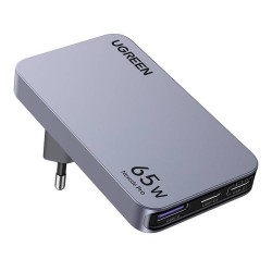 Ładowarka sieciowa Ugreen Nexode Pro 65W płaska 1x USB + 2x USB-C - szara