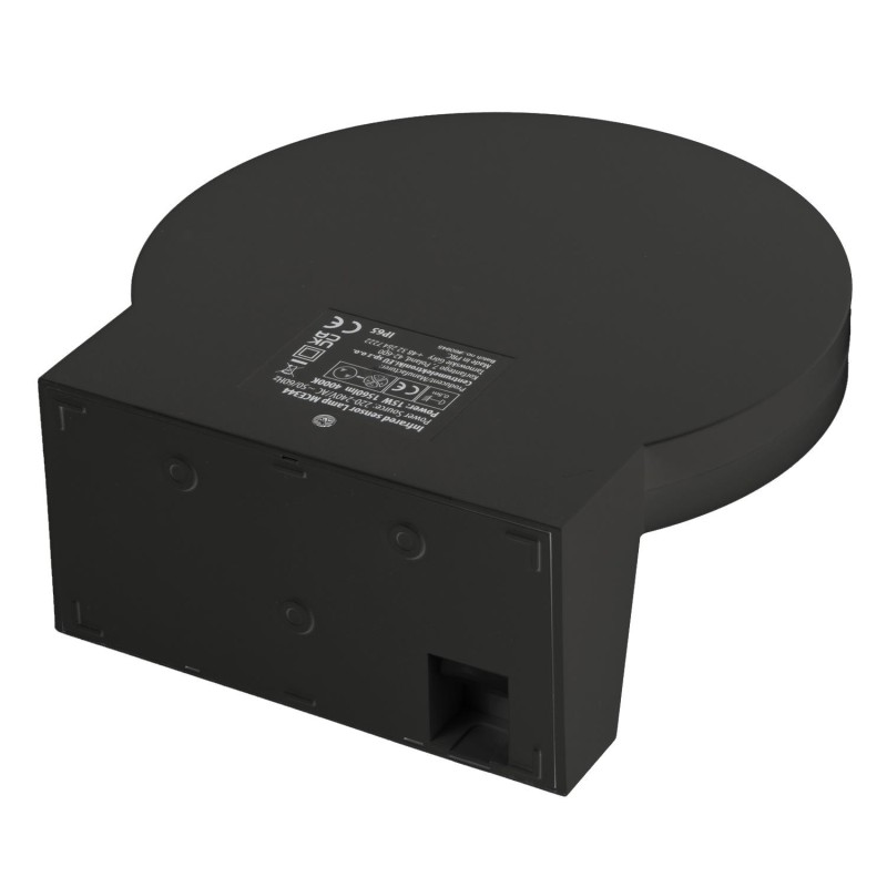 Lampa LED z czujnikiem Maclean MCE344 B, czujnik ruchu PIR, kolor czarny, 15W, IP65, 1560lm, barwa neutralna biała (4000K)