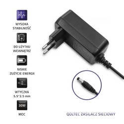 Zasilacz sieciowy Qoltec 30W 15V 2A 5.5*2.5