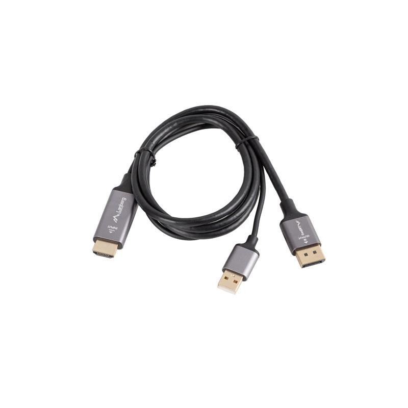 Kabel adapter Lanberg HDMI (M) - Displayport (M) 1M 4K czarny