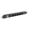 Listwa zasilająca Rack PDU 19" Lanberg 1U 10A 5x 230V PL 2m C14 Czarna
