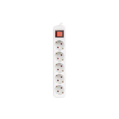 Listwa przedłużacz Lanberg 3m biała 5x 230V Schuko z wyłącznikiem, kabel wykonany z pełnej miedzi