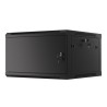 Szafa instalacyjna Rack wisząca 19" 6U 600x600 czarna drzwi metalowe Lanberg (flat pack)