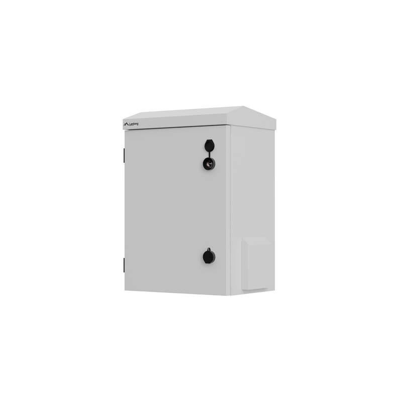Szafa instalacyjna Rack Lanberg wisząca 10" hermetyczna IP55 do montażu na ścianie/słupie 340x250x500 szara (złożona)