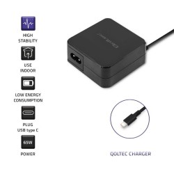 Zasilacz sieciowy Qoltec 65W | 5-20.3V | 2-3.25A | USB typ C | PD