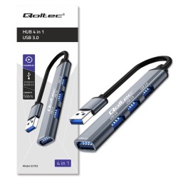 Hub Qoltec adapter USB 3.0 4w1 | USB 3.0 | 3x USB 2.0