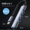 Hub Qoltec adapter USB-C 3.1 4w1 | USB 3.0 | 3x USB 2.0