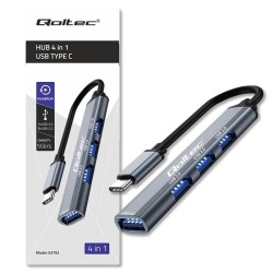 Hub Qoltec adapter USB-C 3.1 4w1 | USB 3.0 | 3x USB 2.0