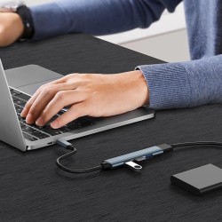 Hub Qoltec adapter USB-C 3.1 4w1 | USB 3.0 | 3x USB 2.0