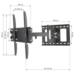 Uchwyt ścienny Techly 23"-55", 45kg obrotowy