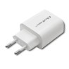 Ładowarka sieciowa Qoltec 18W | 5-12V | 1.5-3A | USB typ C PD | USB QC 3.0 | Biała
