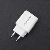 Ładowarka sieciowa Qoltec 18W | 5-12V | 1.5-3A | USB typ C PD | USB QC 3.0 | Biała