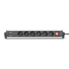 Listwa zasilająca DIGITUS biurowa 45° 6 gniazdowa 2xUSB-A 1xUSB-C (5V/3,4A) obrót 180° aluminiowa, z zaciskiem na blat