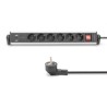 Listwa zasilająca DIGITUS biurowa 45° 6 gniazdowa 2xUSB-A 1xUSB-C (5V/3,4A) obrót 180° aluminiowa, z zaciskiem na blat