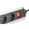 Listwa zasilająca DIGITUS biurowa 45° 6 gniazdowa 2xUSB-A 1xUSB-C (5V/3,4A) obrót 180° aluminiowa, z zaciskiem na blat