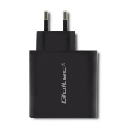 Ładowarka sieciowa Qoltec 63W | 5-20V | 1.5-3A | USB typ C PD | USB QC 3.0 | Czarna