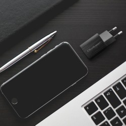 Ładowarka sieciowa Qoltec 35W GaN ULTRA | 5-20V | 2.25-3A | 1 x USB typ C PD | 1 x USB QC 3.0 | Czarna