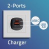Ładowarka sieciowa Qoltec 35W GaN ULTRA | 5-20V | 2.25-3A | 1 x USB typ C PD | 1 x USB QC 3.0 | Czarna