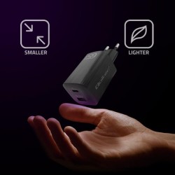 Ładowarka sieciowa Qoltec 65W GaN ULTRA | 5-20V | 2.25-3.25A | 1 x USB typ C PD | 1 x USB | Czarna