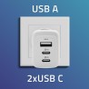 Ładowarka sieciowa Qoltec 65W GaN | 5-20V | 3-3.35A | 2xUSB-C PD | 1xUSB QC 3.0 | Biała