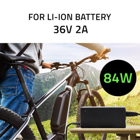 Ładowarka Qoltec do baterii roweru elektrycznego 36V | 42V | 2A | 5.5*2.1