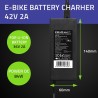 Ładowarka Qoltec do baterii roweru elektrycznego 36V | 42V | 2A | 5.5*2.1
