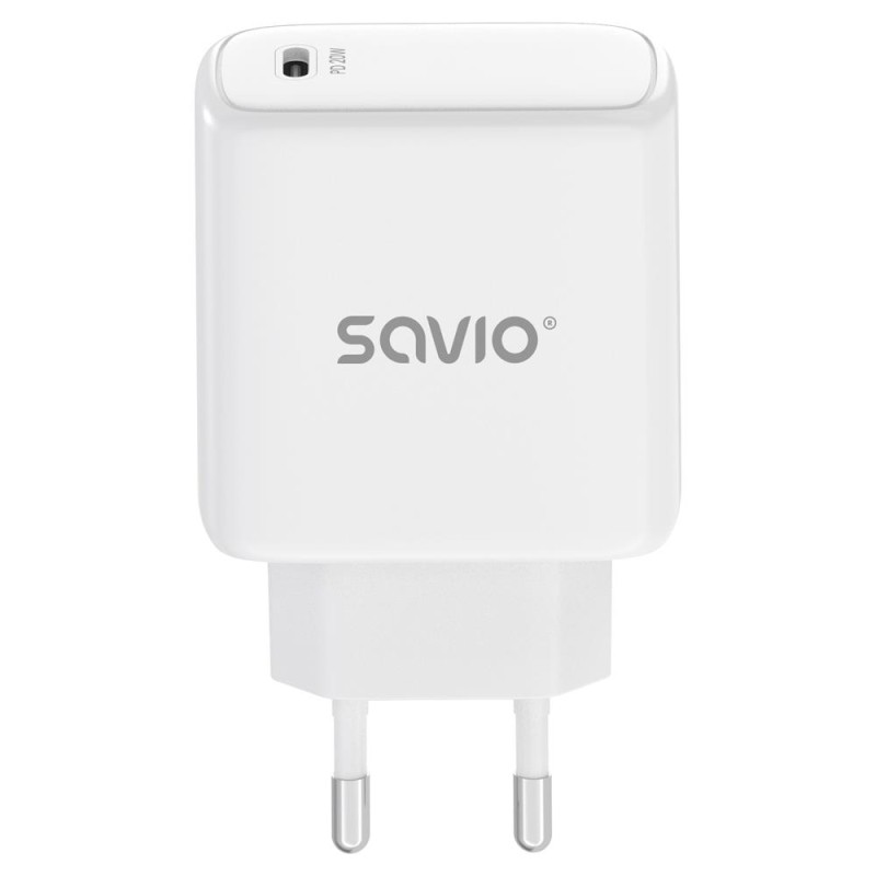 Ładowarka sieciowa SAVIO LA-14 20W Power Delivery 3.0, Biała