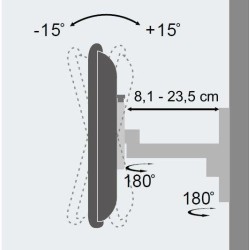 Uchwyt ścienny Techly 13"-30", 15kg obrotowy
