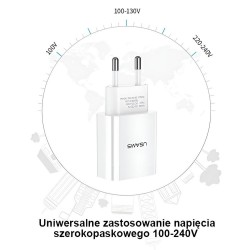 Ładowarka sieciowa Usams T18 2,1A 1xUSB- bez kabla - biała